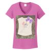 Women's Heavy Cotton 100% Cotton V Neck T Shirt Thumbnail