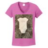 Women's Heavy Cotton 100% Cotton V Neck T Shirt Thumbnail