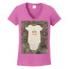 Women's Heavy Cotton 100% Cotton V Neck T Shirt Thumbnail